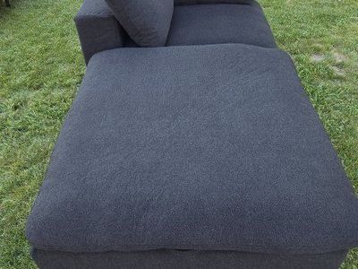 Dark Grey Sectional Chaise Lounge with Storage