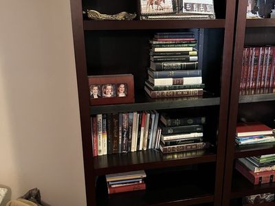 Dark Wood Tall Bookshelf/Bookcase