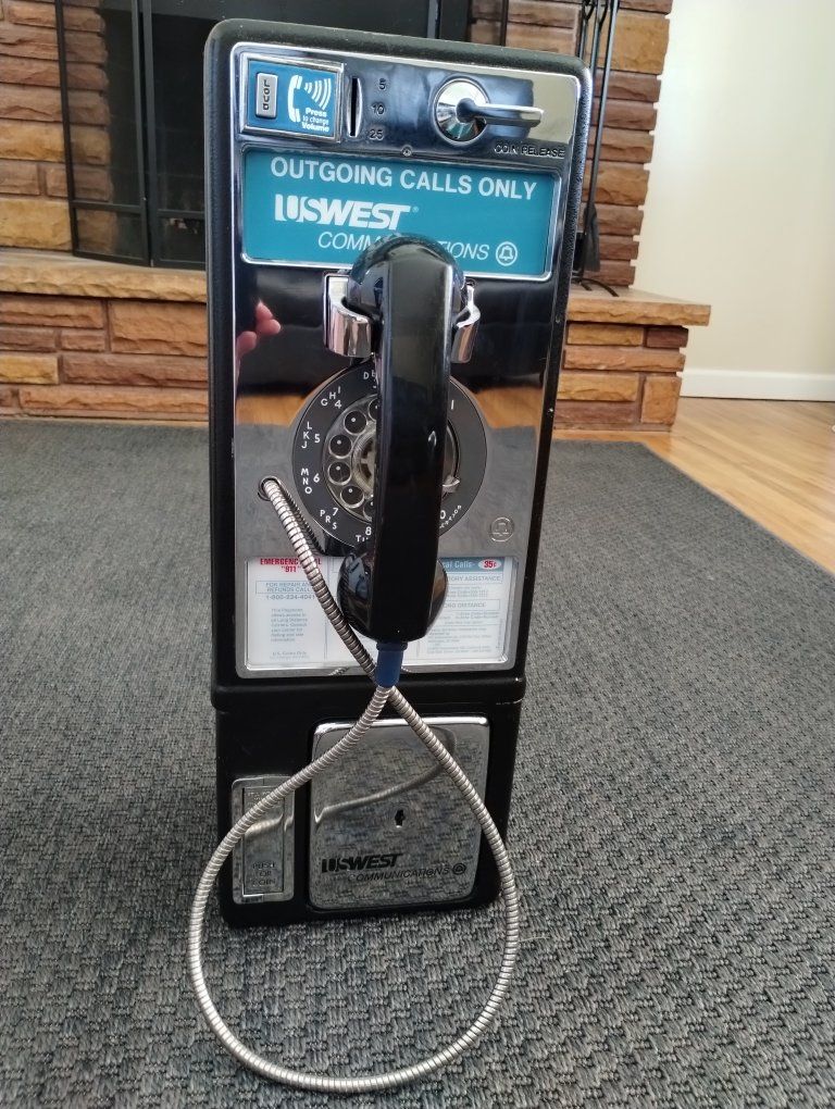 US West Communications Rotary Dial Vintage Collectible Pay Phone