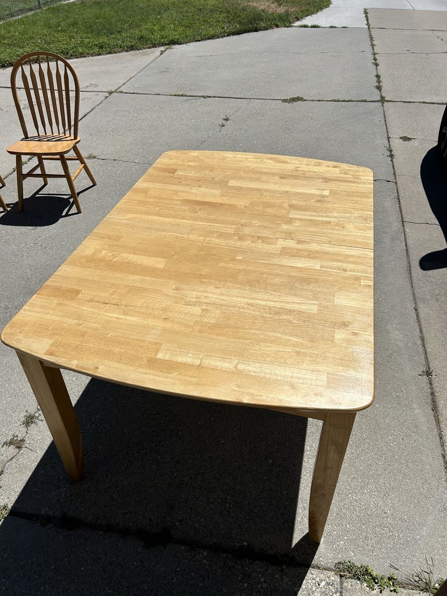 Wooden Dining Table Set with 5 Chairs and Bench