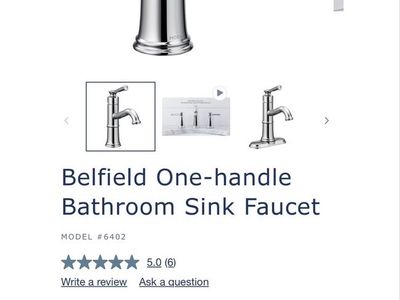 Moen Belfield 1 handle bathroom faucet with waste in Chrome (6402)