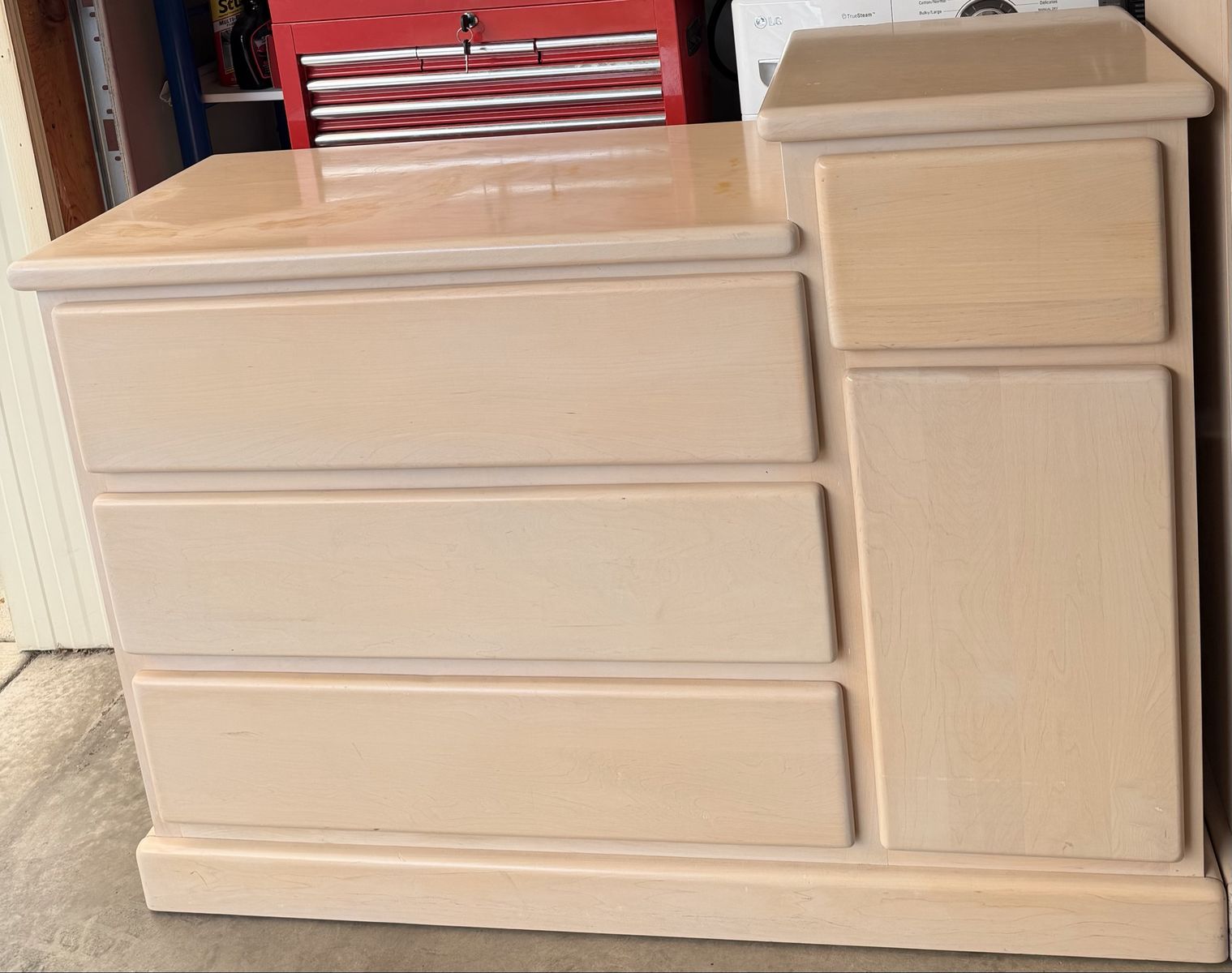 Dresser with 3 Drawers & Side Cabinet - Good Condition