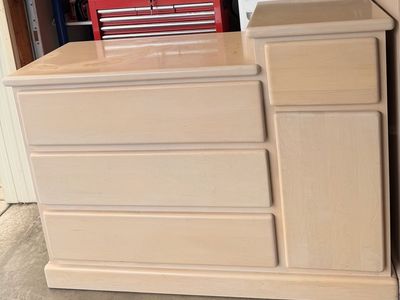 Dresser with 3 Drawers & Side Cabinet - Good Condition