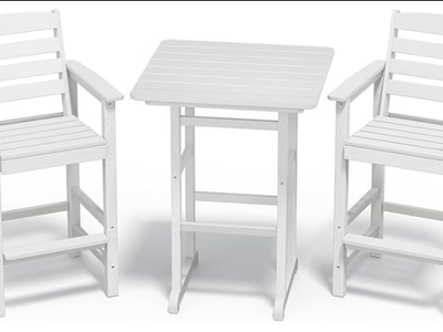 Tall Bar Chairs and Table 3 Pieces Set, Bar Height Chairs Set of 2 and Bar Table