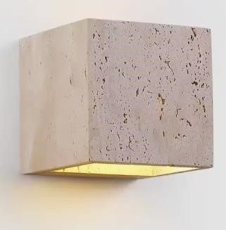 Waterproof Outdoor Travertine Wall Lamp 12x12cm