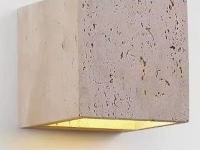 Waterproof Outdoor Travertine Wall Lamp 12x12cm