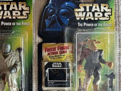 Star Wars Kenner The Power of the Force Ree-Yees w/Blaster Pistol Action Figure Green Card Return of the Jedi