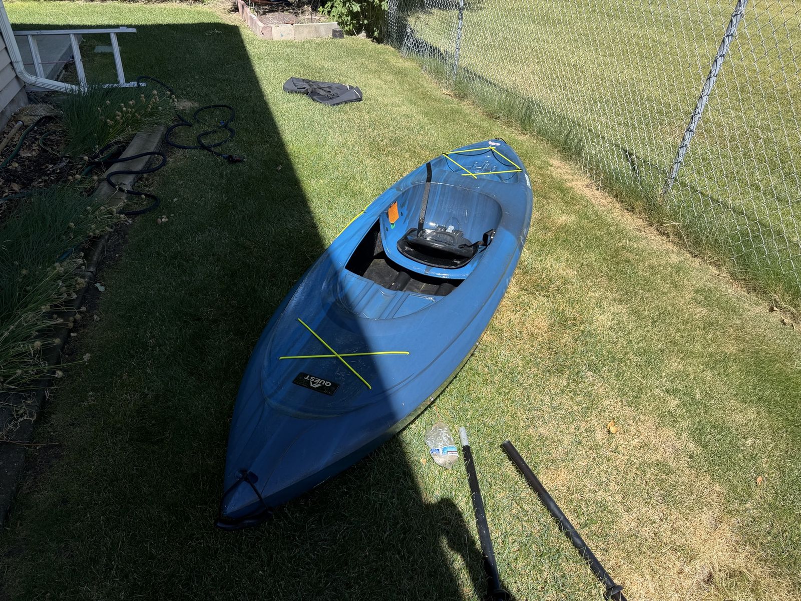 Quest Sit-on-Top Kayak with Paddle, Blue Recreational Kayak