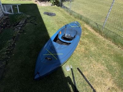 Quest Sit-on-Top Kayak with Paddle, Blue Recreational Kayak