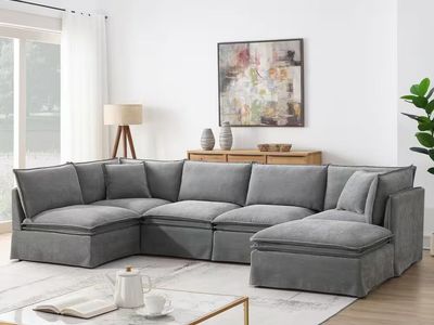 Harper & Bright 125.5 in. 6-Piece Sectional Sofa