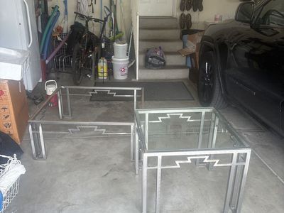 Metal Southwest style Glass tables
