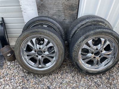 Set of 4 RIKEN 245/45ZR18 96W Tires with Chrome Rims