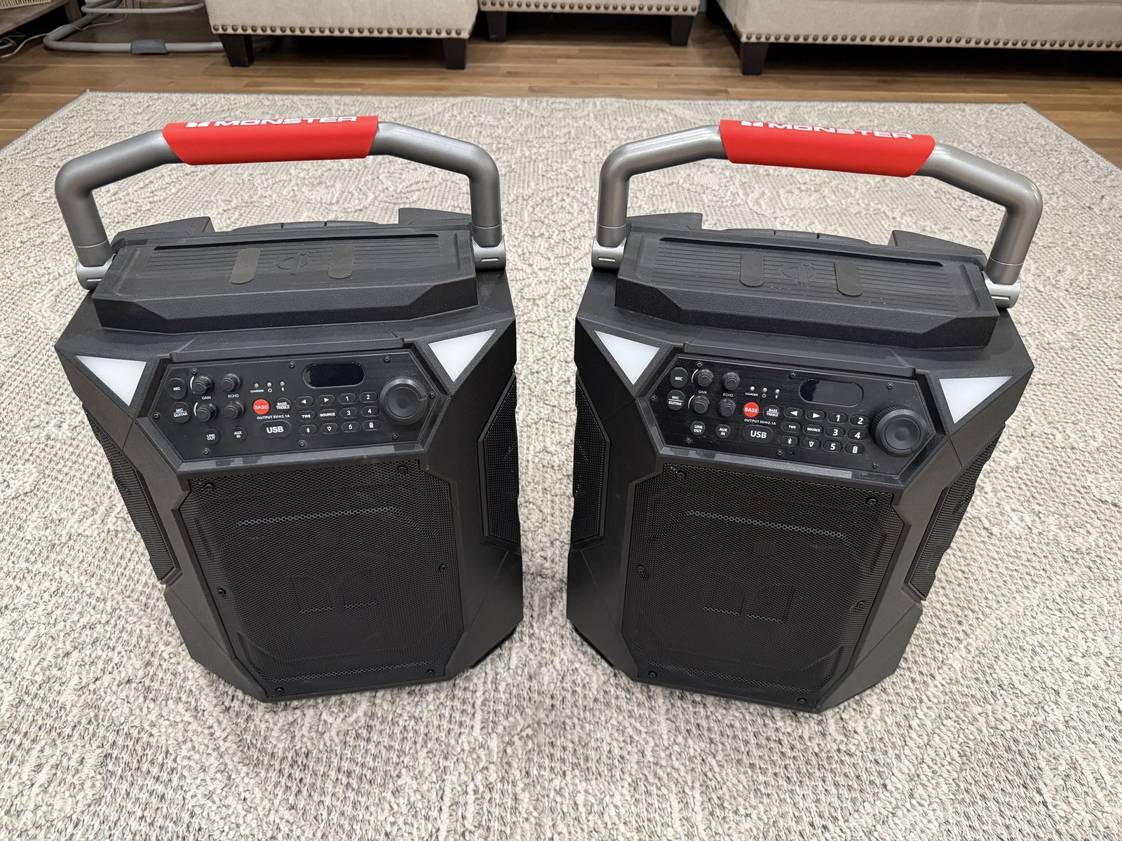 Monster Rockin' Roller 360 Portable Indoor Outdoor Wireless Bluetooth Speaker Pair