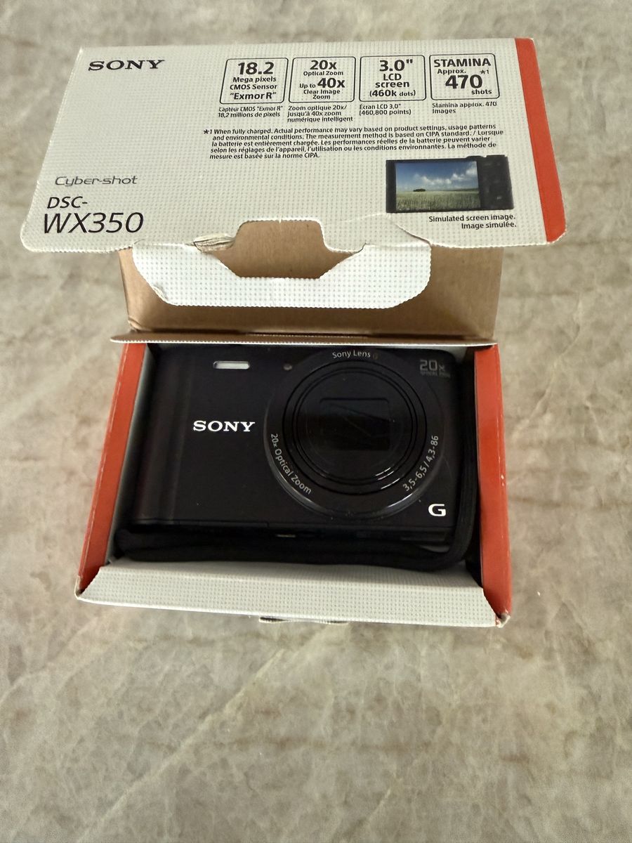Sony Cyber-shot DSC-WX350 18.2MP Digital Camera with 20x Optical Zoom, 3.0" LCD, Black