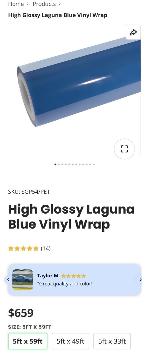 High Glossy Laguna Blue Vinyl Wrap