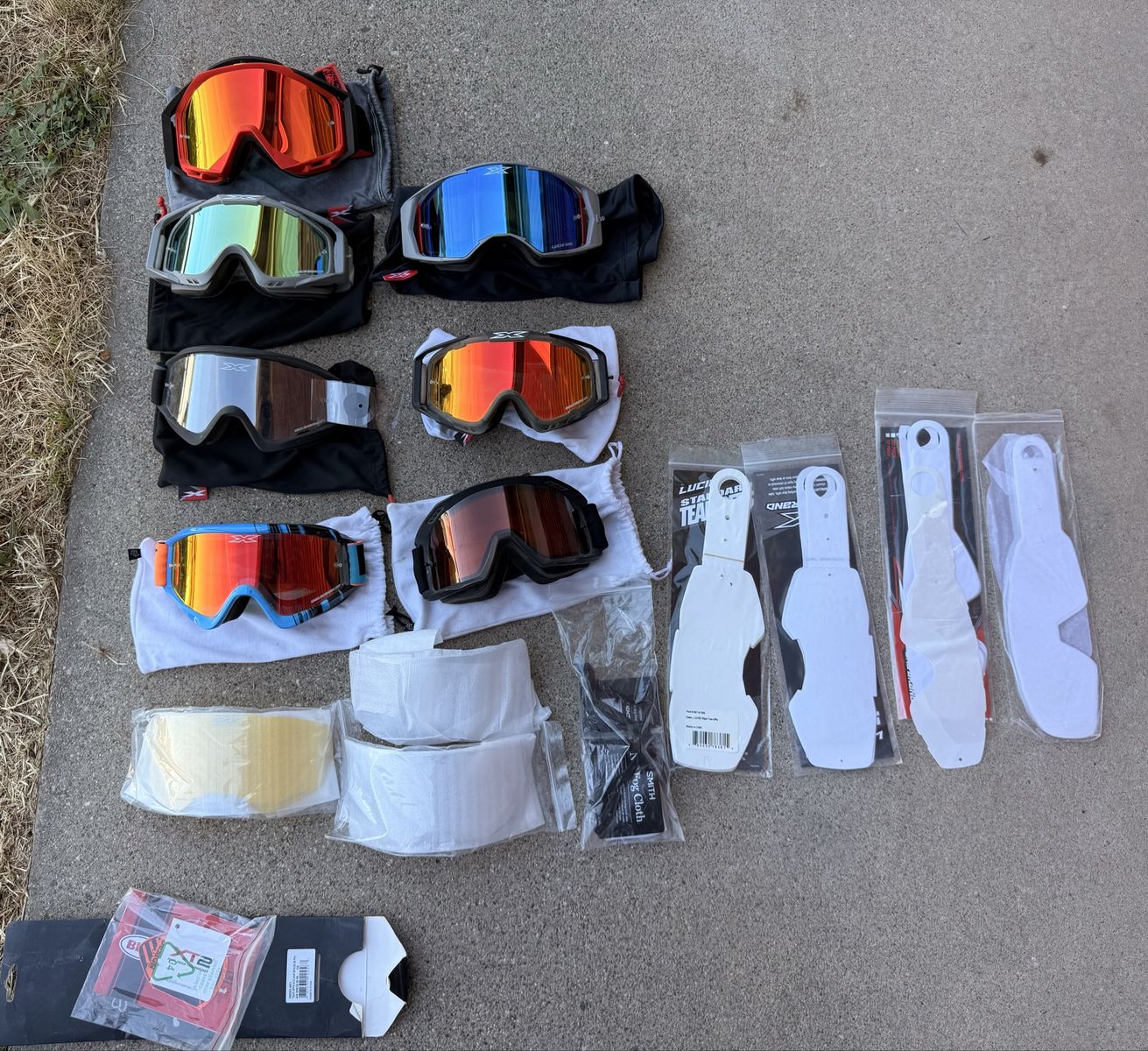 MX Goggles Bundle with Extra Lenses, Tear-Offs, and Pouches
