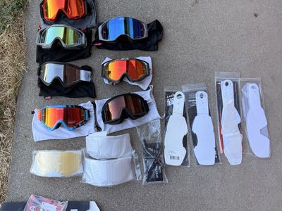 MX Goggles Bundle with Extra Lenses, Tear-Offs, and Pouches
