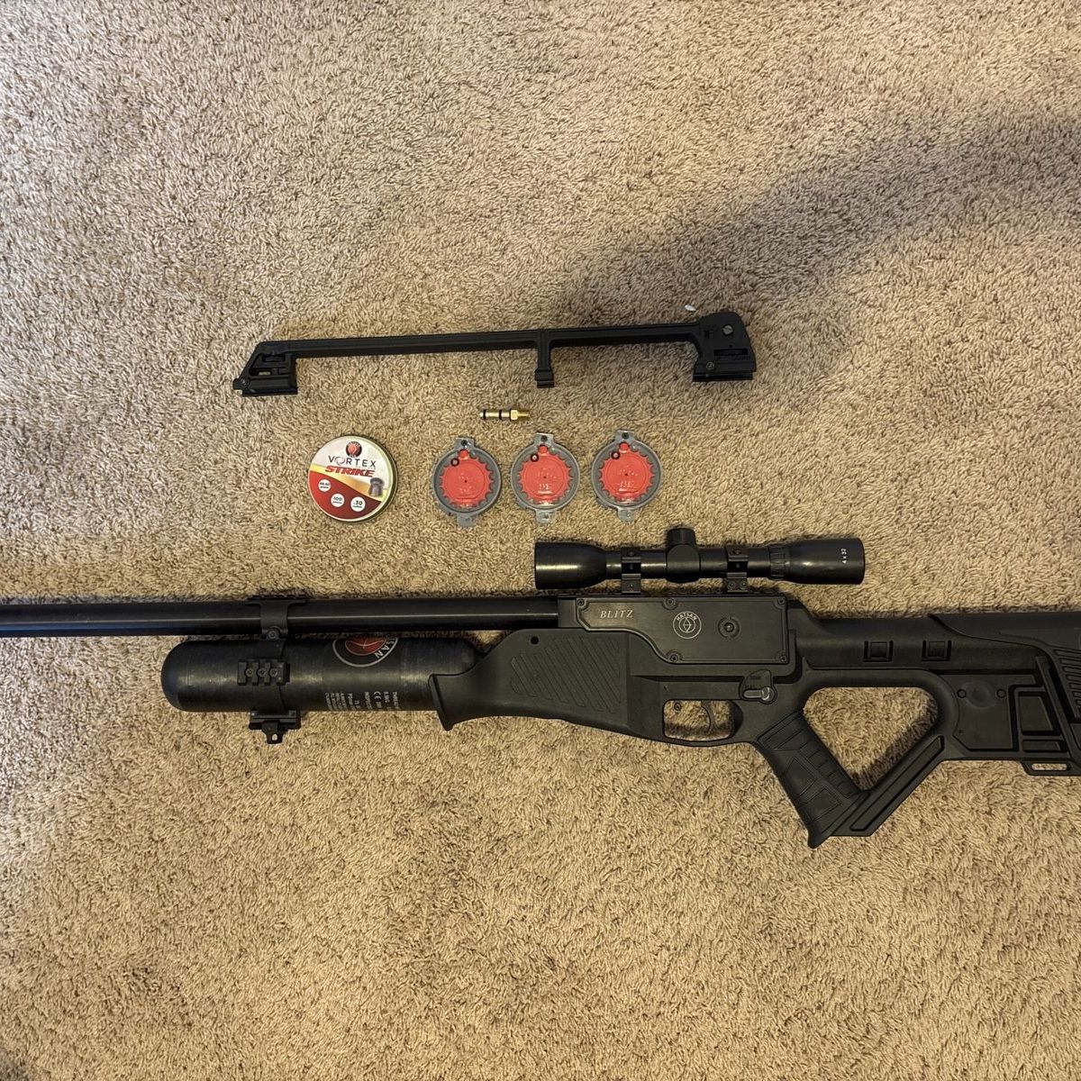 Hatsan Blitz .30 Cal Full-Auto PCP Air Rifle with Scope, Magazines & Pellets