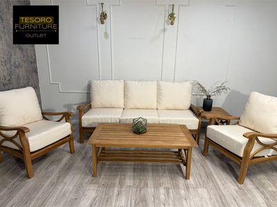 NEW TEAKWOOD PATIO SET WE OFFER DELIVERY