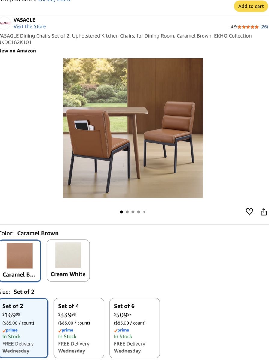 Solid set of kitchen chairs- New in box!