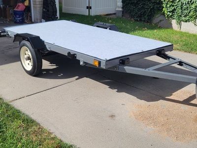 Harbor Freight Utility Trailer with 4 x 8 Flat Bed, Fenders, new waterproof under deck, paint and upgraded new led taillights