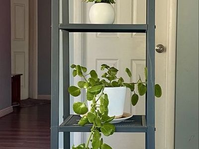 Tall 4-Tier Metal Display Shelf - Modern Gray Storage Unit