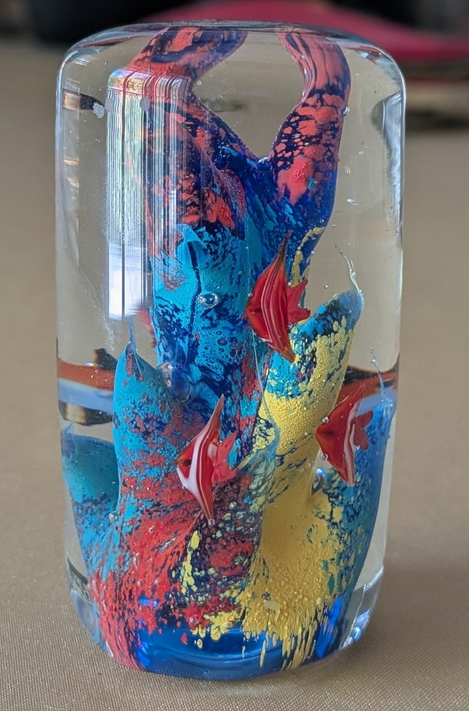 Gorgeous 3D Glass Sea Life - Fish - Ocean Coral Paper Weight or Home Decoration 4.5 inches