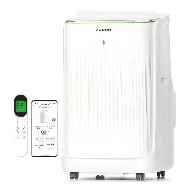 ZAFRO Smart Inverter Portable Air Conditioners, 14000 BTU (10000 BTU SACC) Dual Hose Portable AC Unit with Energy Saving/Ultra Q