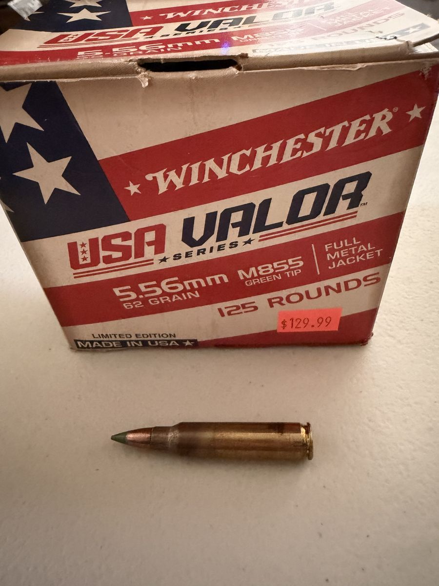 Winchester USA Valor Series 5.56mm M855 Green Tip 62 Grain Box - $60