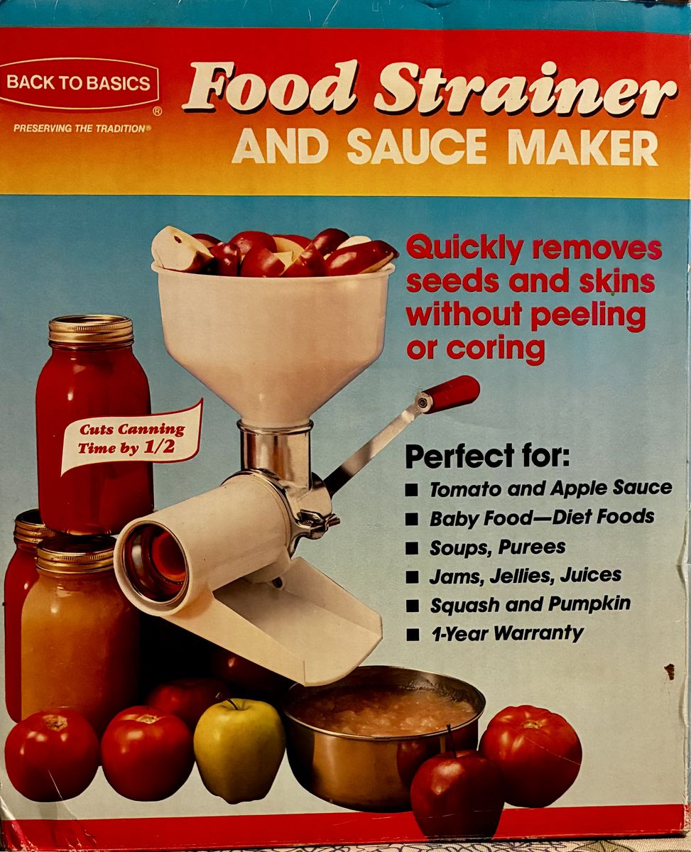 Back To Basics Food Strainer & Sauce Maker - Quickly Removes Seeds & Skins for Sauces, Jams, Purees