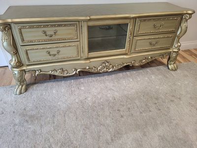 Acme Dresden gold wood tv stand