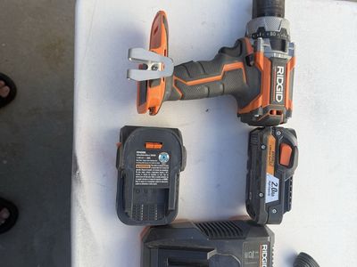 Ridgid 18V Brushless Cordless Drill with Two Batteries and Charger