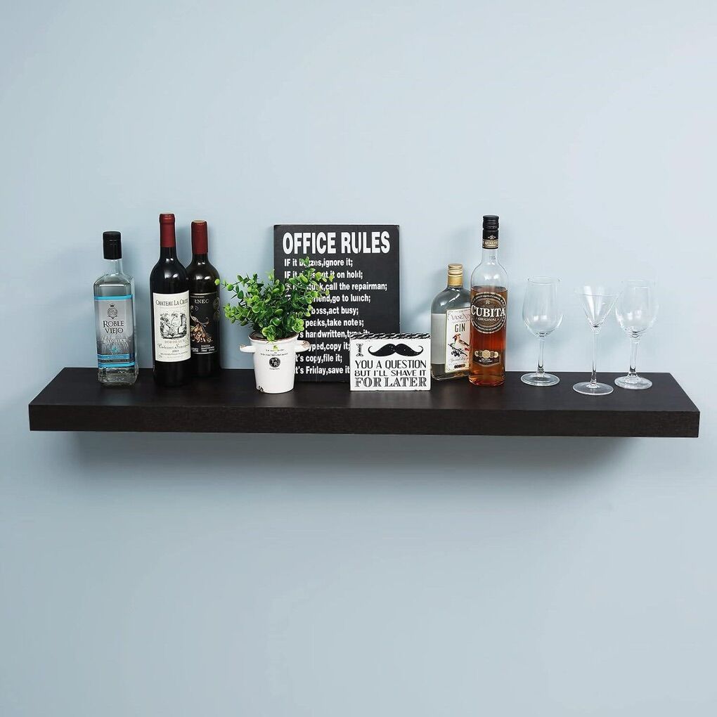 WELLLAND Espresso Floating Shelf