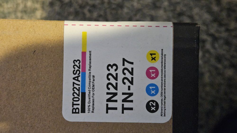 TN227 4 color pack (Black, Magenta, Blue, Yellow)