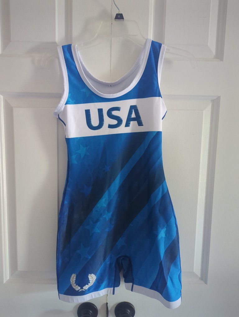 Athena Wrestling Patriotic Blue singlet small