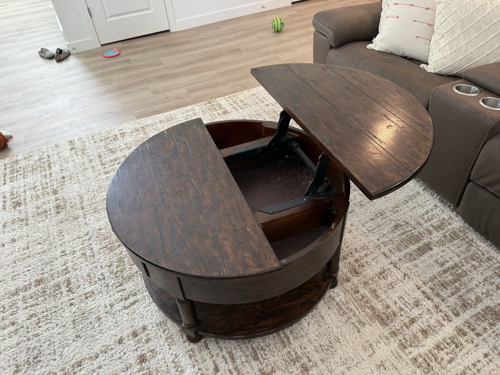 Fold up coffee table.
