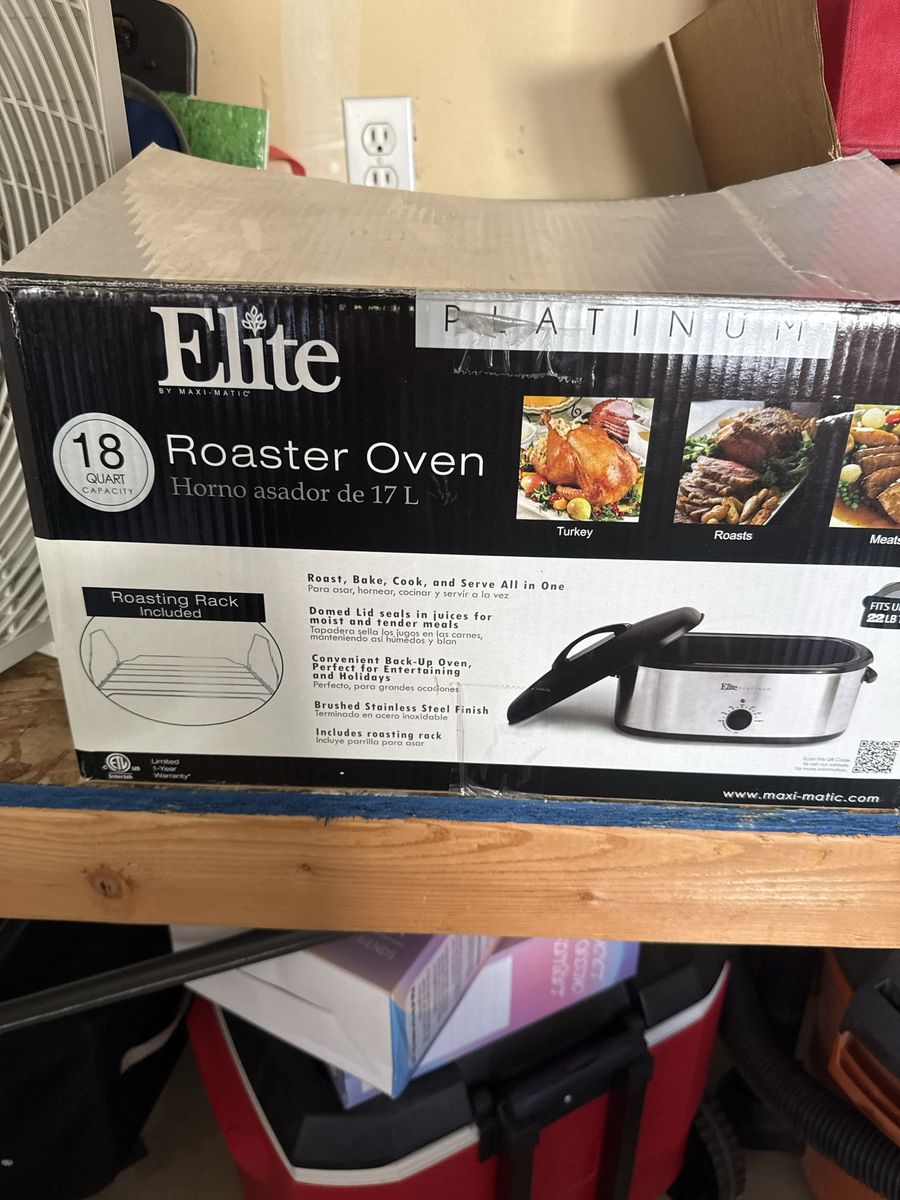 Elite Platinum 18 Quart Electric Roaster Oven with Roasting Rack