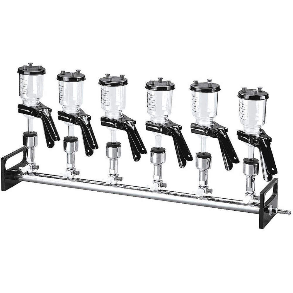 SAVE 95%! New in Box 6-Place Lab Safety Supply Vacuum Manifold - With Funnels & Clamps