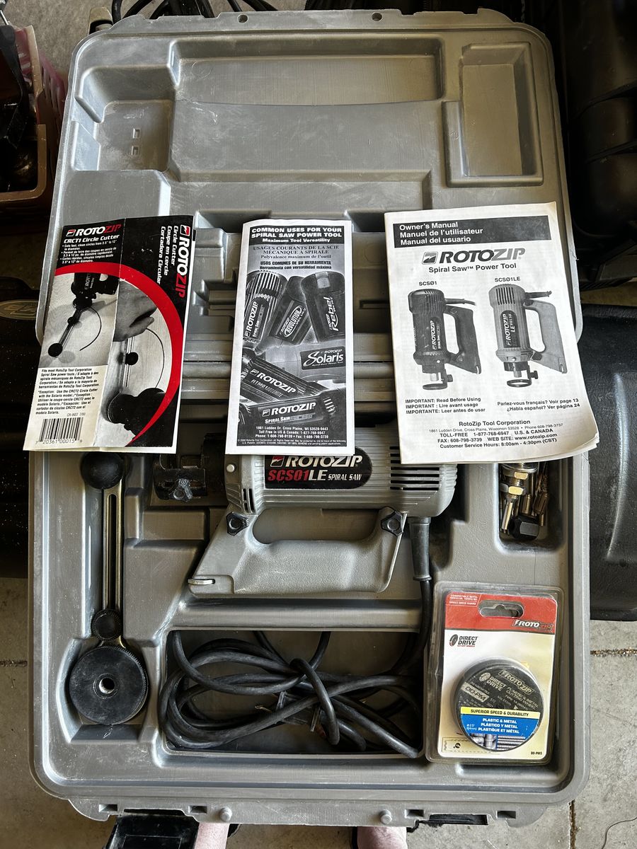 ROTOZIP SCS01LE Corded Spiral Saw with Hard Case and Accessories