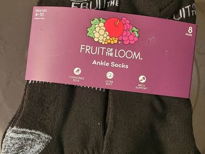 Package of 6 Fruit of the Loom brand Women's Ankle