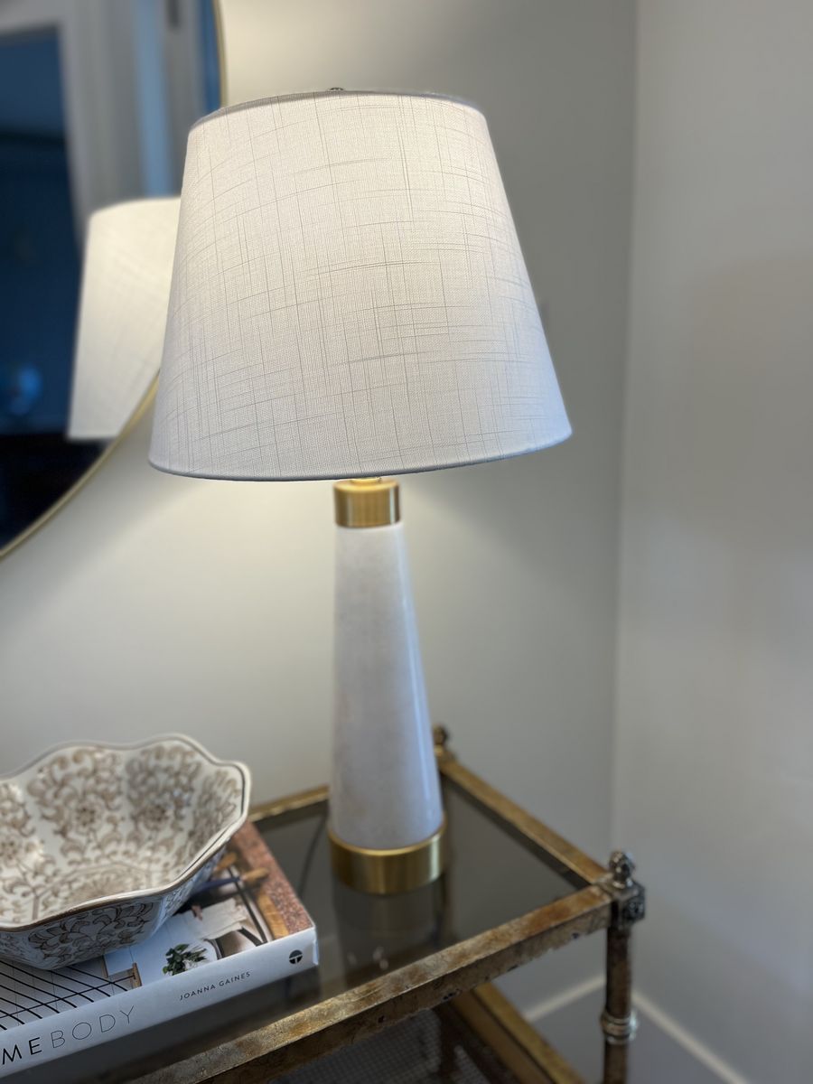 Beautful White & Gold Stone Lamp
