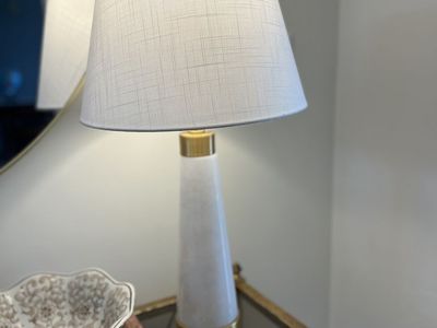 Beautful White & Gold Stone Lamp