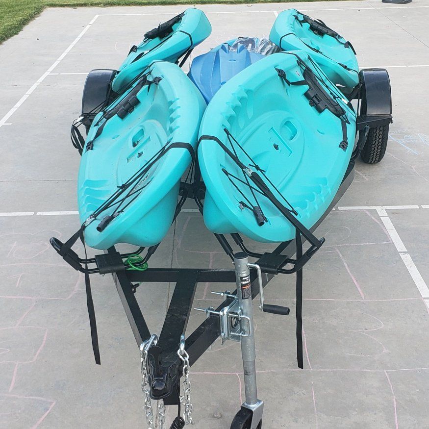 Kayak Trailer with Tandem Kayak