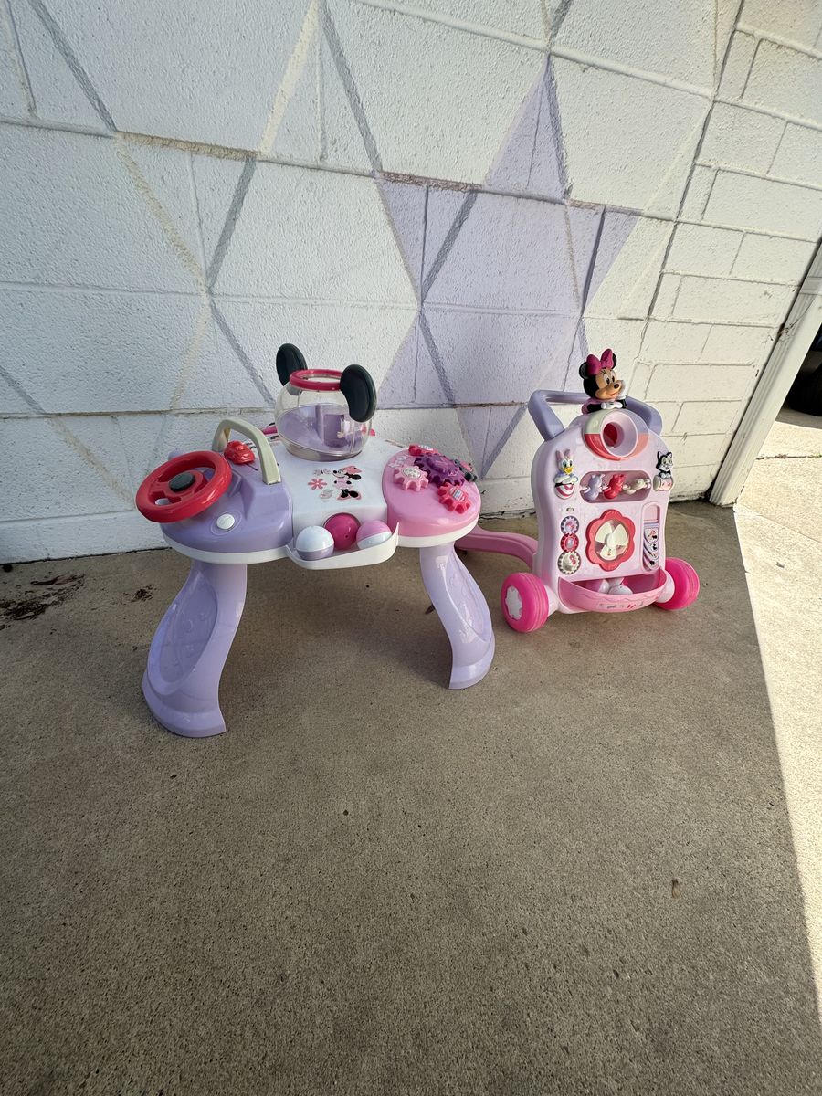 Minnie Mouse toddler walker and play table
