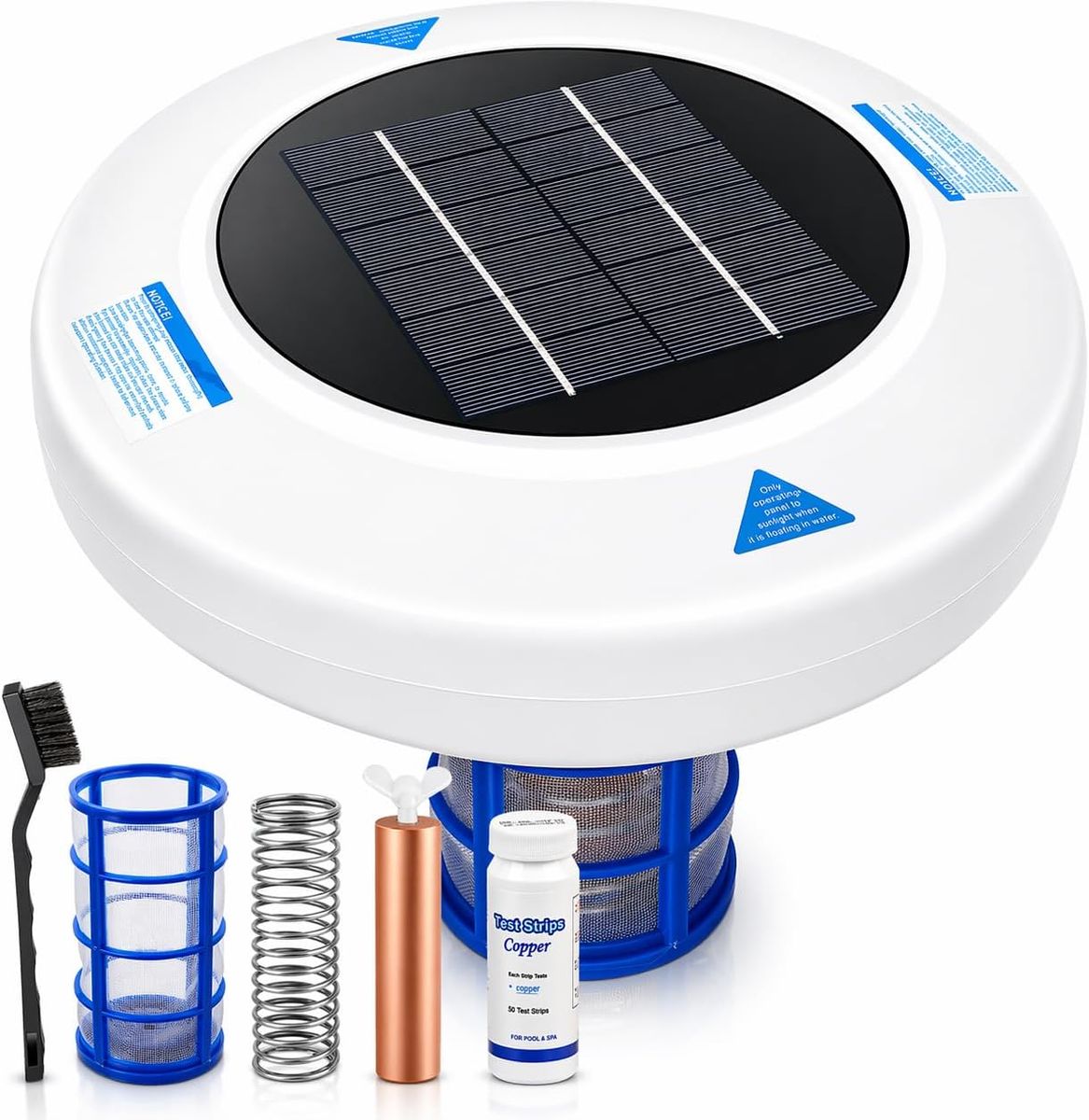 NEW Solar Pool Ionizer for Inground & Above Ground Pools, Up to 45,000 Gallons, Floating Solar Water Clarifier