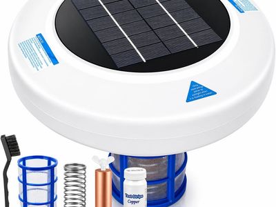 NEW Solar Pool Ionizer for Inground & Above Ground Pools, Up to 45,000 Gallons, Floating Solar Water Clarifier