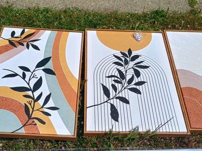 3 panel boho canvas wall art/painting