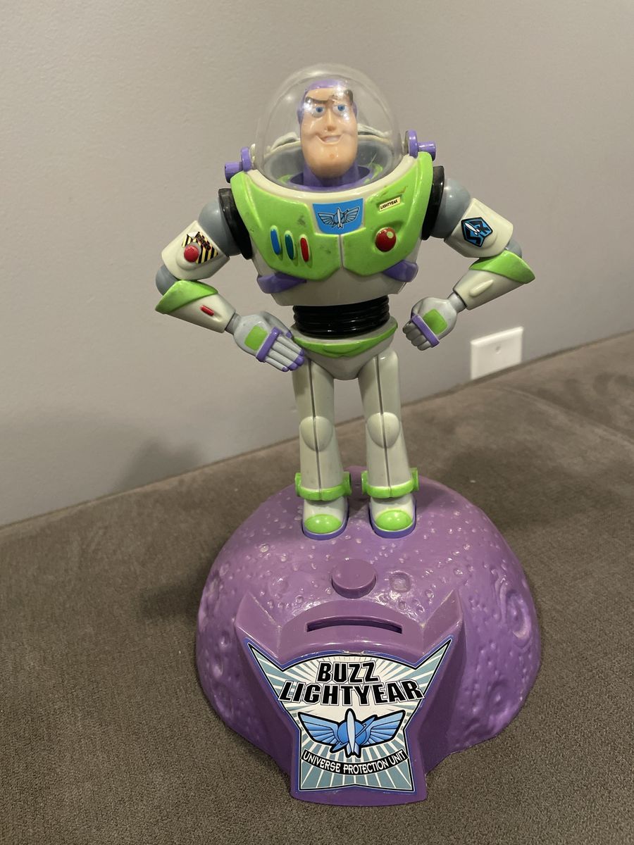 Disney Pixar Toy Story Buzz Lightyear Universe Protection Unit Talking Piggy Bank