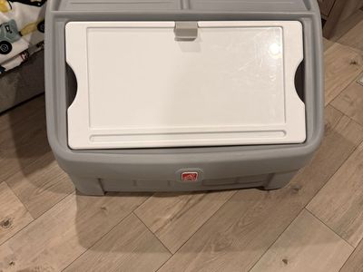 Step2 Grey Art Desk with White Lid - Kids' Activity Table & Toy Box
