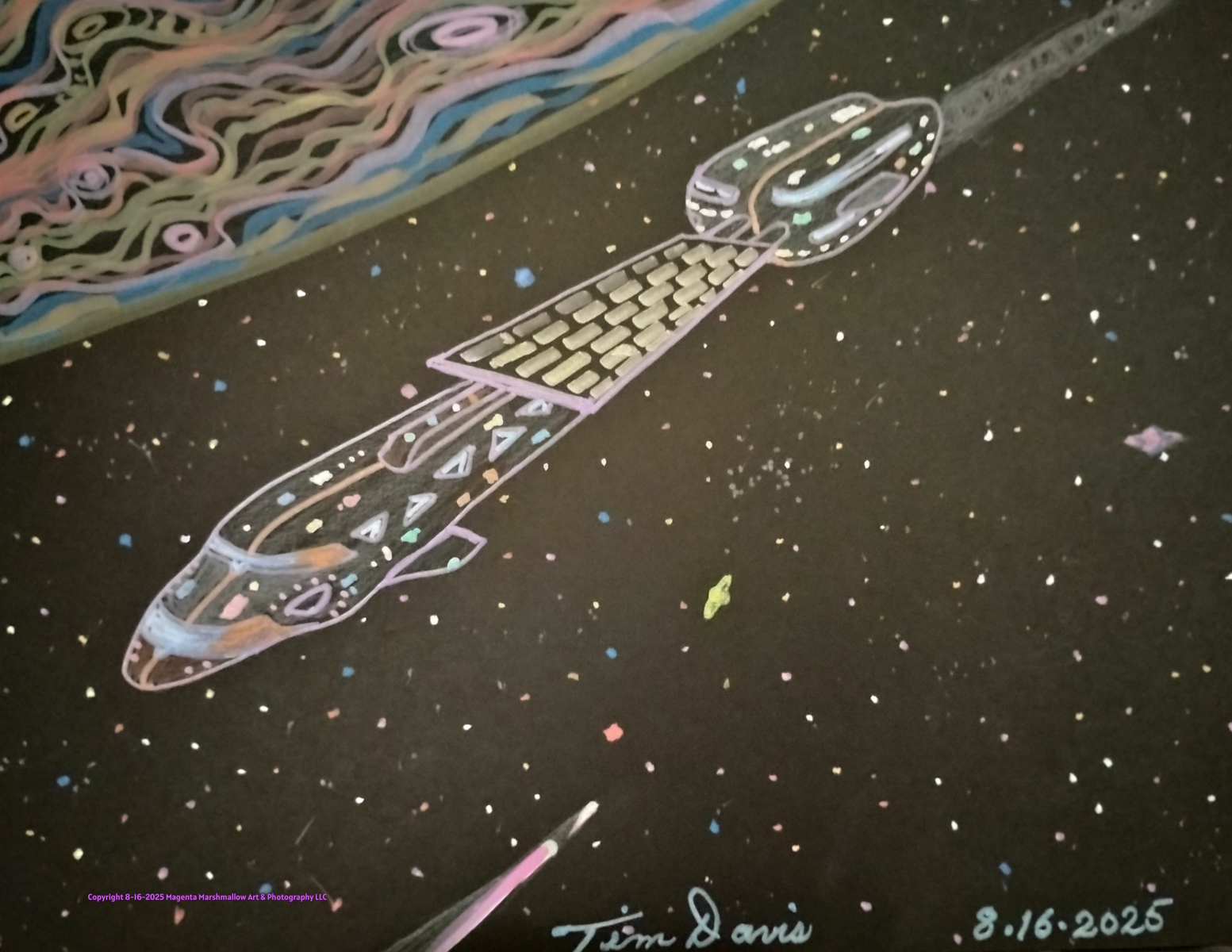 Solar panel spaceship. Canvas Print